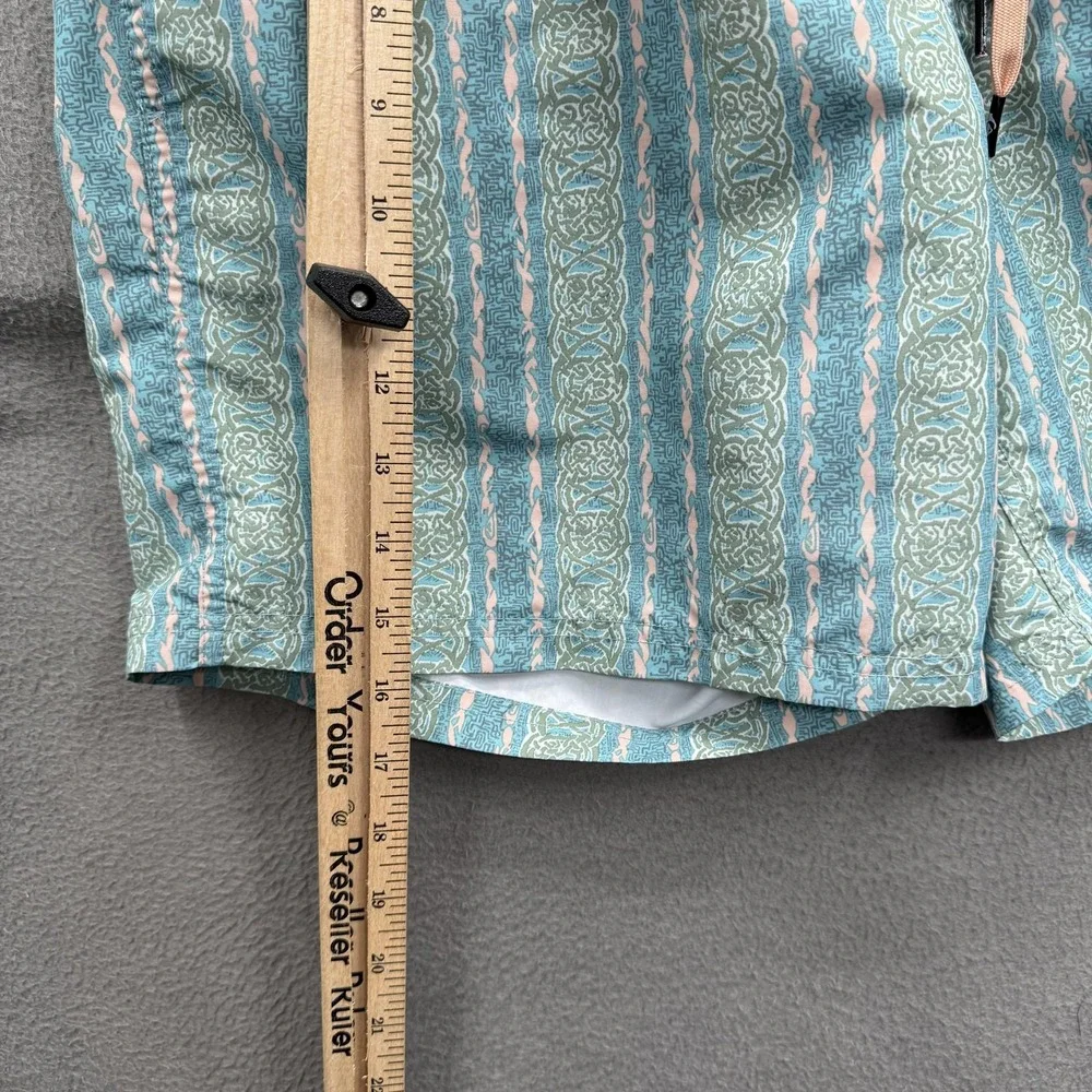 Quiksilver Swim Shorts Mens Medium Blue Striped Trunks UnLined Drawstring Beach - Picture 6 of 8